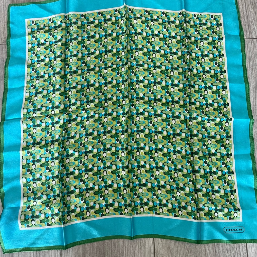 Vintage signature print 100% silk square scarf